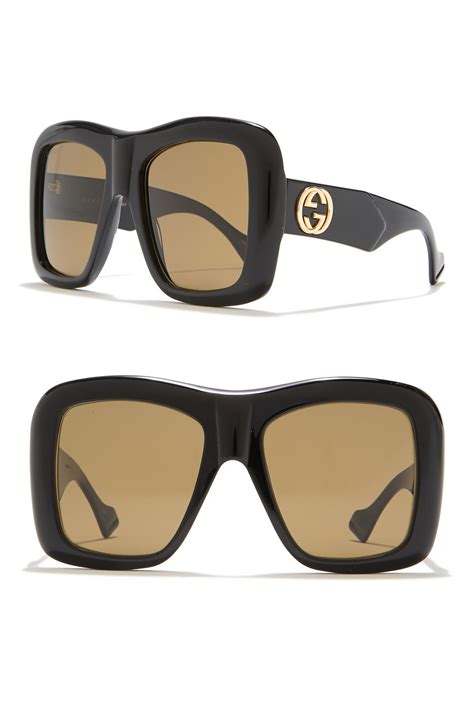 gucci havana sunglasses men's|Gucci 54mm oversized square sunglasses.